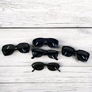 Sunglasses Lot of Five Assorted Pairs Wearable Glasses Black Oversize Wayfarer